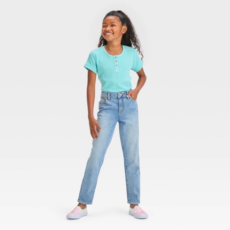 Girls' High-Rise Ankle Straight Jeans - Cat & Jack™, 4 of 5