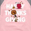 Girls' - Peanuts - Happy Thanksgiving Icons Shirt Tail Raglan Graphic T-shirt - 2 of 4