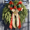 24 Inch Norfolk Pine Wreath Real Winter Holiday Green Front Door Outdoor Weatherproof Decoration with Large Merry Bow - 4 of 4