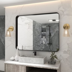 Wall-Mounted Mirror Rectangle Bathroom Vanity Mirrors Framed Mirrors Aluminum Framed Bathroom Mirror - 1 of 4