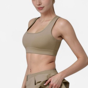 Anna-Kaci Women's Square Neckline Sports Bra with Supportive Underband for Low to Medium Impact Activities - 1 of 4
