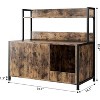 Rustic Brown Cat Litter Box Enclosure with Storage Shelves, Hidden Cabinet with Scratching Pad & Doors - 4 of 4
