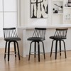 Bekrvio 26" Swivel Bar Stools Set of 1/2/3/4–Faux Leather Counter Stool with Spindle Back, Solid Wood Legs, Wooden Barstools for Kitchen Island - 2 of 4