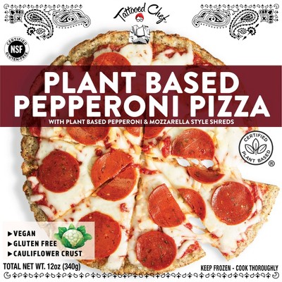 Tattooed Chef Gluten Free Frozen Cauliflower Crust Plant Based Pepperoni Vegan Pizza - 12oz