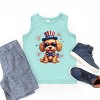 The Juniper Shop Patriotic Fluffy Dog Youth Tank Top - XL - Seafoam - 3 of 4