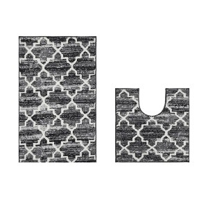 Savio Collection 100% Micro Polyester 2 Piece Bath Rug Set - Better Trends - 1 of 4
