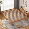 INFURNIC Beds Wood Bed Frame, King Size Wooden Platform Bed Frame Mattress Foundation With Support Slats, Bedstead, Brown, 79.5"*75.5"*12" - 2 of 4