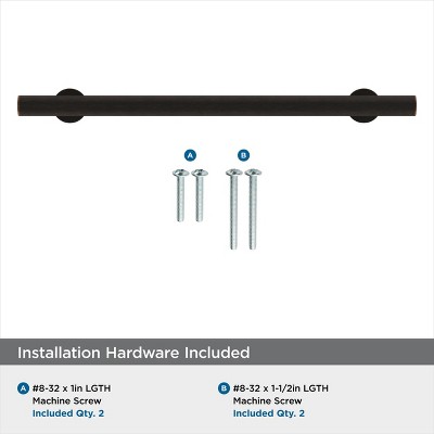 Modern Oil-Rubbed Bronze Bar Cabinet Pull with Mounting Hardware
