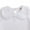 Girls' Bow - Neck Puff Sleeve Top, Cute Peter Pan Collar Tee, Sweet Casual Outfit for Kids - 3 of 4