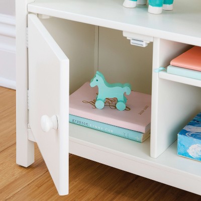 Creamy White Kids' Dollhouse Bookcase with Storage