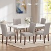 Set of 2 Upholstered Dining Chairs with Wood Legs, High Back Fabric Side Chairs for Kitchen, Dining Room, or Restaurant - Beige - 2 of 4