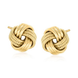 Ross-Simons Italian 18kt Gold Over Sterling Love Knot Earrings - 1 of 3