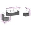 vidaXL 5 Piece Patio Sofa Set with Cushions Black Poly Rattan - Black and Cream Without Table - 3 of 4