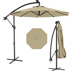 TackView 10FT Cantilever Patio Umbrella with Cross Base, Outdoor Offset Market Umbrella, for Backyard Lawn Garden and Pool - 1 of 4