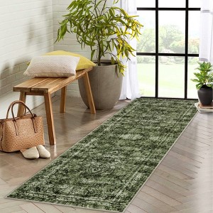Vintage Boho Area Rug , Non-Slip, Washable, Soft, Short Pile, Non-Shedding Floor Carpet for Living Room,Bedroom Office - 1 of 4