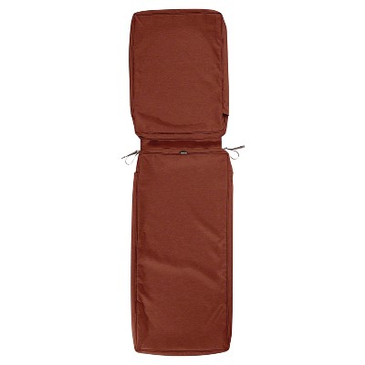 80" x 26" x 3" Montlake Patio Chaise Lounge Cushion Slip Cover: FadeSafe, Heather Henna Red - Classic Accessories