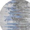 Blue Gray And Silver Abstract Washable Indoor Outdoor Area Rug - 4 of 4