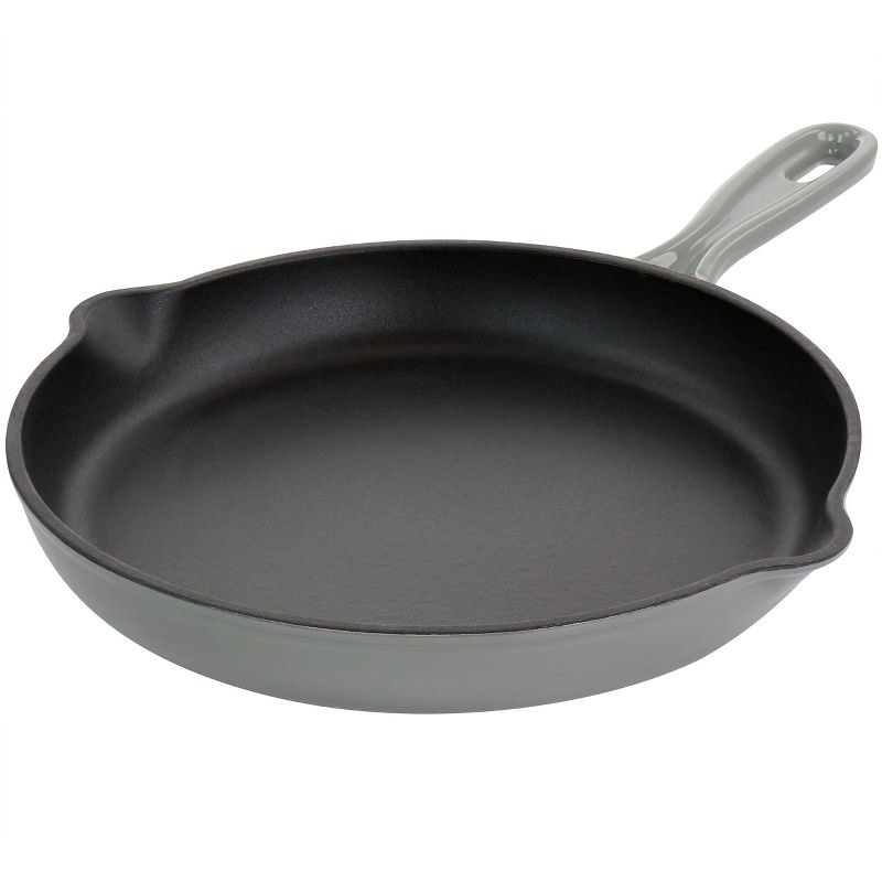 MegaChef Round 10.25 Inch Enameled Cast Iron Skillet in Gray, 1 of 7