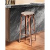 HomeRoots 30" Copper Iron Backless Bar Height Bar Chair - 2 of 3