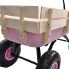 Acekool Steel Garden Cart 176 lbs Capacity, All-Terrain Wagon with Wood Side Panels, 10" Air Tires, Foldable Handle, for Yard Farm Orchard, Blue - 4 of 4