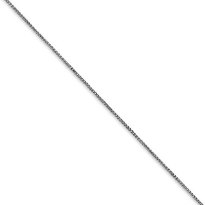 Black Bow Jewelry 0.8mm, 14k White Gold, Solid Spiga Chain Necklace