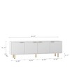 Angel Sar 75'' Fluted TV Stand with 3 Cabinets, Modern Media Console with Metal Handles and Legs, White Entertainment Center, White - 3 of 4