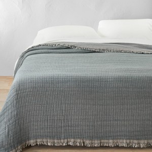 Reversible Textured Cotton Chambray Coverlet - Casaluna™ - 1 of 4