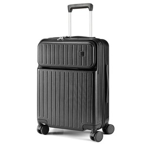 SUGIFT 20" Carry On Luggage with Front Laptop Pocket, TSA Lock, Spinner Wheels, Lightweight Hardside Suitcase for Business Travel - 1 of 4