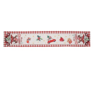 Unique Bargains Christmas Table Runner Light Blue White 72"x13" 1 Pc - 1 of 4