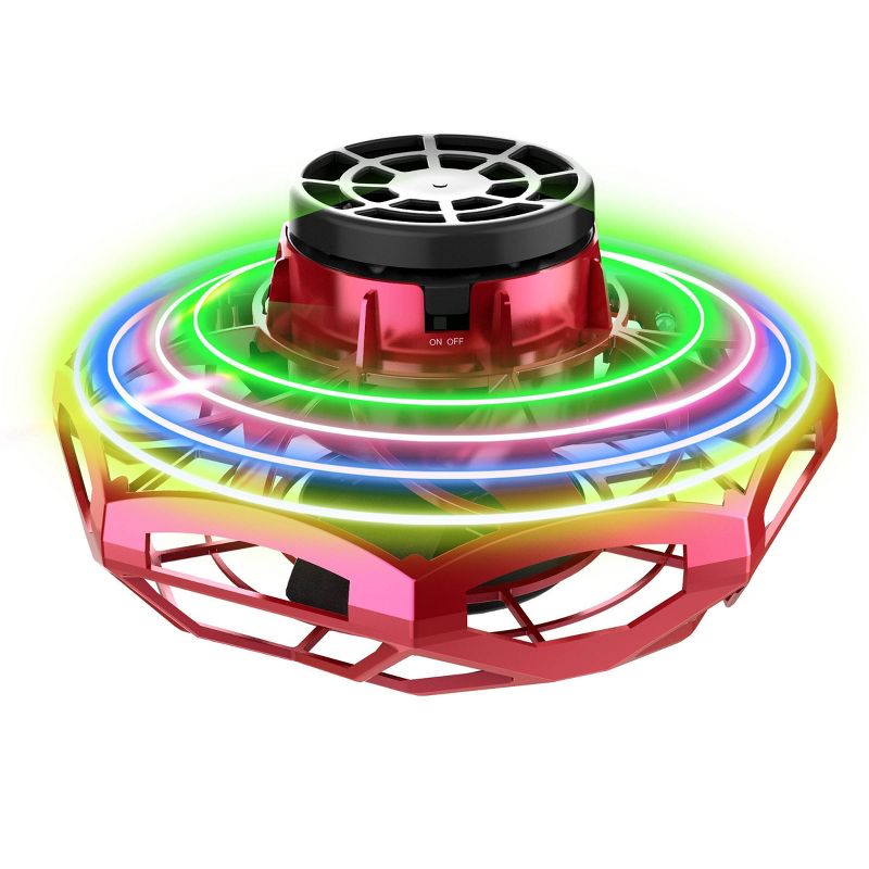 Hyper Cyberspin Motorized LED Flying Disc - Red, 3 of 10