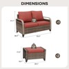 Outdoor Rattan Furniture Set Patio Seating Set Patio Loveseat with Ottoman - 4 of 4