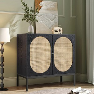 Brafabhome Boho Sideboard Storage Cabinet with Rattan Doors, Modern Buffet Cabinet with Storage Shelf for Living Room, Dining Room, Entryway, Bedroom - 1 of 4