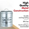 Amici Home Coffee Beans Galvanized Metal Canister - 104 Oz Airtight Storage with Handle Lid, 8.75" H x 6.5" D Kitchen Container - 3 of 4