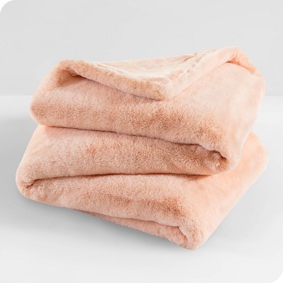 Blush Faux Fur Fleece Throw Blanket for Toddlers and Babies