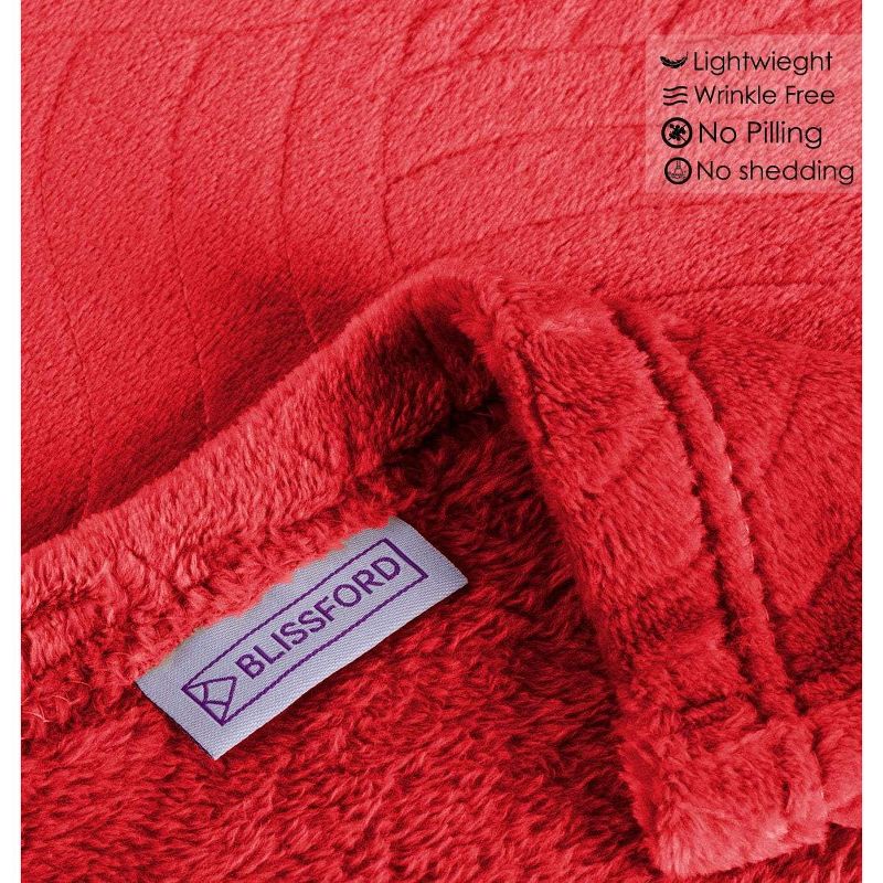 Shopbedding - Throw Blanket Fleece Lightweight Throw Blanket for Couch or Sofa - Embossed Flannel Blanket for Travel –  Soft Blanket by Blissford, 3 of 7
