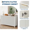 55" Fluted Buffet Cabinet with Storage, Wood Coffee Bar Table with Adjustable Shelves, Entryway Console Table, Modern Credenza for Living Room - 3 of 4