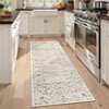 Vintage Floral Print Area Rug Soft Washable Living Room Area Rug Non Slip Low Pile Traditional Carpet - 3 of 4