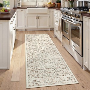 Washable Area Rugs for Living Room, Floral Rugs Oriental Vintage Rugs - 1 of 4