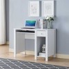 GlasFlength Desks Computer Desk Office Desk Writing Table Desk with Drawers Cabinet for Small Space Home Office, White, 39"*19.75"*30" - 2 of 4