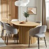 PexFix 67" x 33.5" Solid Wood Oval Dining Table Modern Kitchen Table Farmhouse Style with Solid Wave Legs for Living Room Kitchen Home Office Natural - 2 of 4
