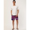 Lars Amadeus Men's Summer Drawstring Waist Contrast Color Printed Swim Shorts - 3 of 4