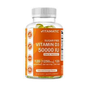 Sugar Free Vitamin D3 50000 IU Pectin Based - 120 Gummies - 1 of 4