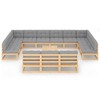vidaXL Patio Lounge Set with Cushions Solid Pinewood - Natural With Cushions - 3 of 4