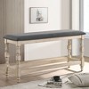 Simple Relax Upholstered Counter Height Bench in Ivory and Dark Gray - 2 of 4