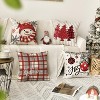 Winter Snowman Joy Snowflake Christmas Red Throw Pillow Covers, 18 x 18 Inch Xmas Tree Winter Holiday Buffalo Plaid - 3 of 4