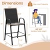 Costway 2 PCS Outdoor Bar Stools 29" Fabric Bar Height Stools with Armrests & Footrest Brown/Black/Gray/Beige/Navy - 3 of 4