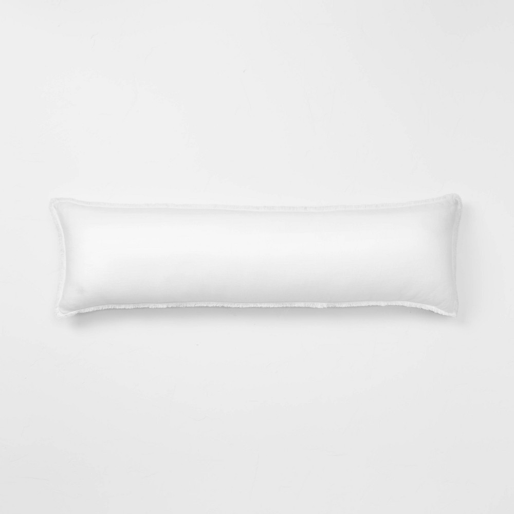 Lumbar Heavyweight Linen Blend Throw Pillow White - Casaluna™ 2 pack case