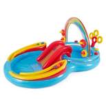 Intex Rainbow Slide Inflatable Pool and Water Slide Ring Center
