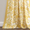 1pc 52"x84" Light Filtering Emma Textured Jacobean Curtain Panel Yellow - Lush Décor: Textured, Floral, Cotton, Indoor Use - 4 of 4