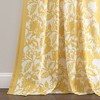 1pc 52"x84" Light Filtering Emma Textured Jacobean Curtain Panel Yellow - Lush Décor - image 4 of 4